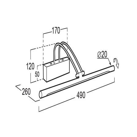 ไฟกิ่งภายใน LED L&E 01-A0199 9 วัตต์ WARM WHITE สีบรอนซ์ 1 หัว_2