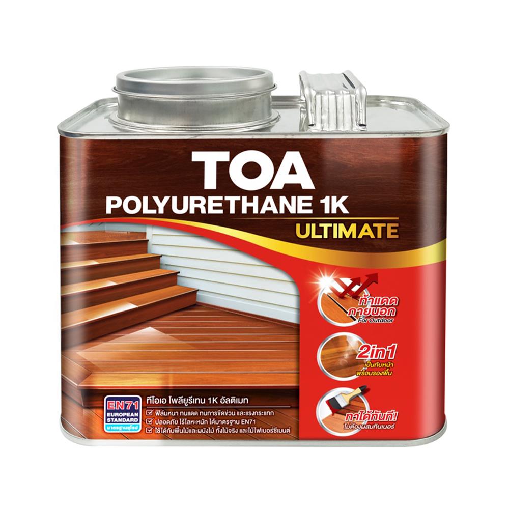 โพลียูรีเทนภายนอก TOA 1K ULTIMATE PG9904 สีไม้ประดู่ โปร่งแสงเงา 1.5 ลิตร