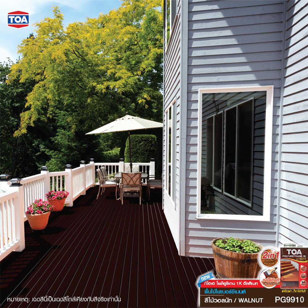 โพลียูรีเทนภายนอก TOA 1K ULTIMATE PG9910 สีไม้วอลนัท โปร่งแสงเงา 1.5 ลิตร
