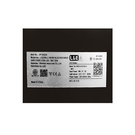 ไฟทางเดิน LED L&E 9P-A0229 6 วัตต์ WARM WHITE สีดำ_4