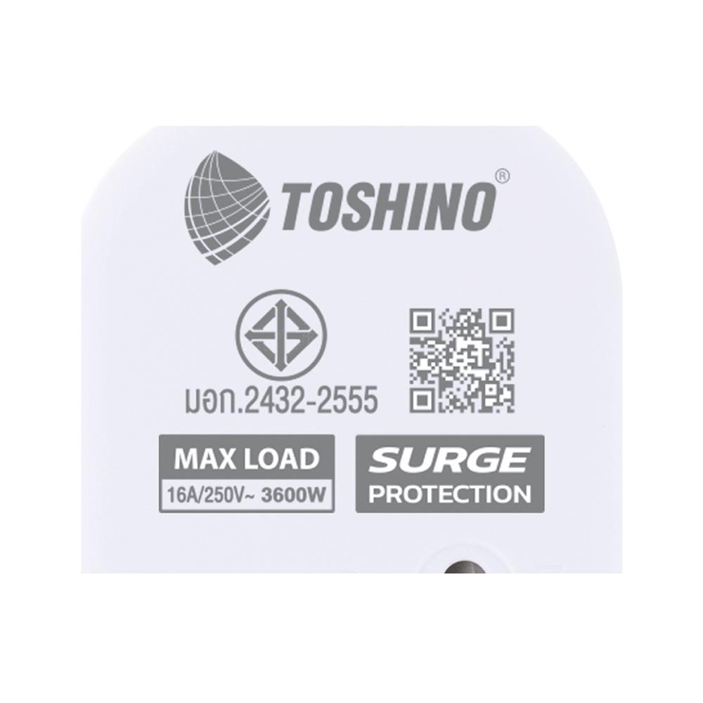 รางปลั๊กไฟ 4 ช่อง 4 สวิตซ์ TOSHINO JT4 16 แอมป์ 5 ม.