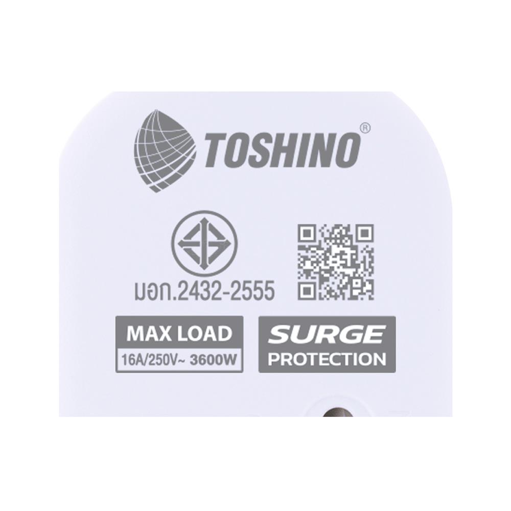 รางปลั๊กไฟ 4 ช่อง 4 สวิตซ์ TOSHINO JT4 16 แอมป์ 3 ม.