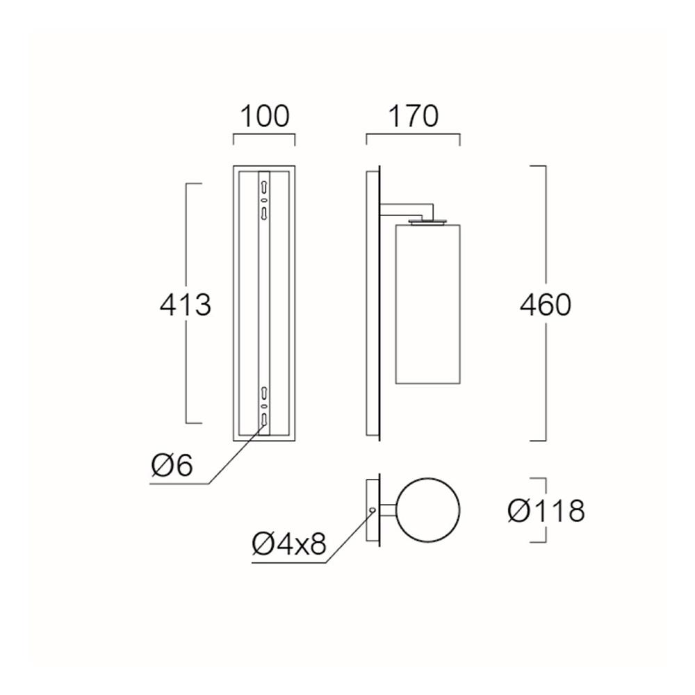 ไฟผนังภายนอก L&E 36-01935 สีน้ำตาล