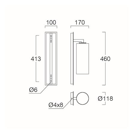 ไฟผนังภายนอก L&E 36-01935 สีน้ำตาล_2
