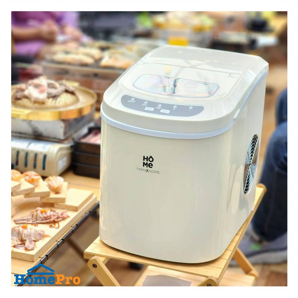 เครื่องทำน้ำแข็งอัตโนมัติ YIMIN HOME HZB-12/SA สีครีม