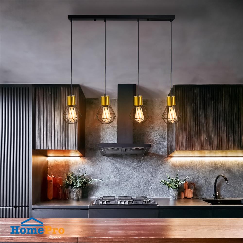 ไฟช่อ CARINI P190455-4 สีดำ/ทอง 4 หัว