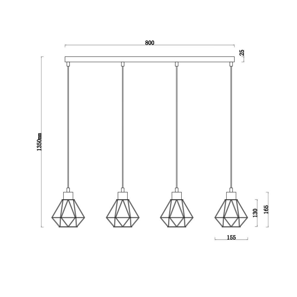 ไฟช่อ CARINI P190455-4 สีดำ/ทอง 4 หัว