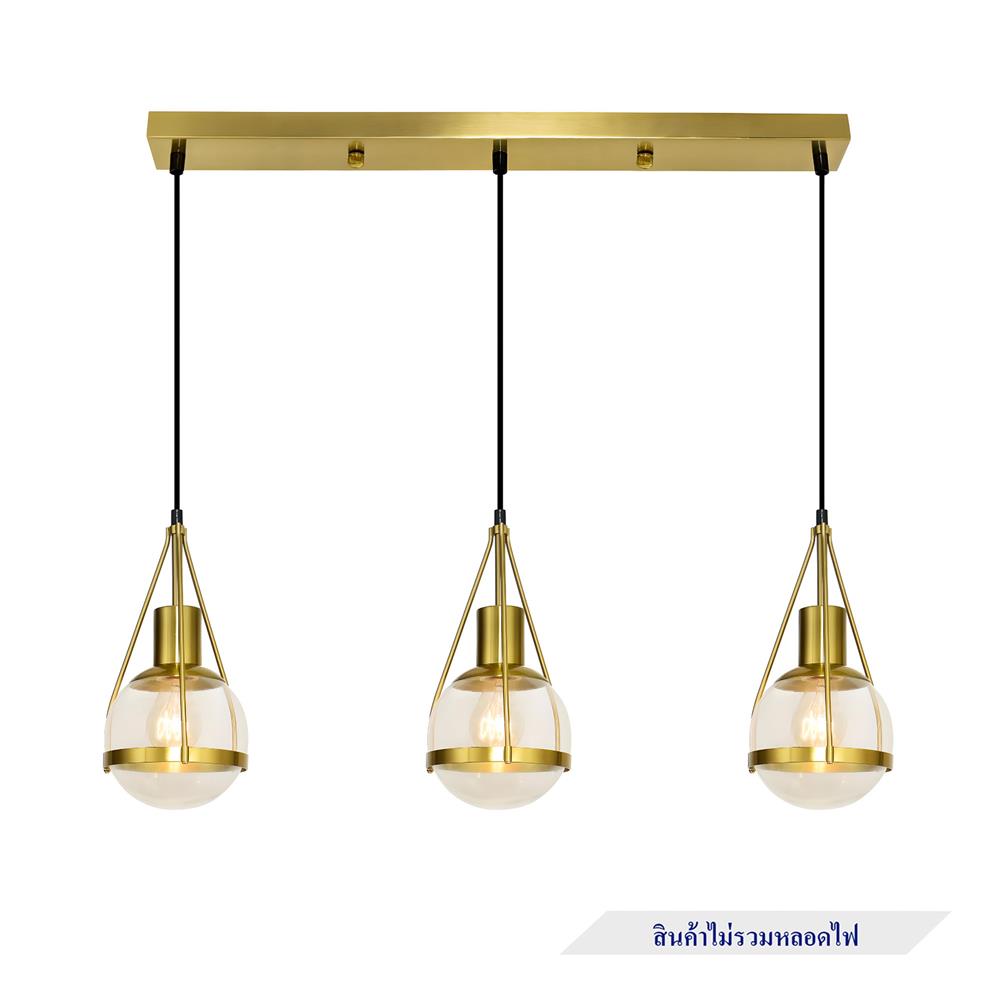 ไฟช่อ CARINI P240115-3 สีดำ/ใส/ทอง 3 หัว