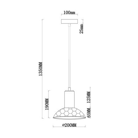 ไฟช่อ CARINI P191206 สีดำ/ทอง 1 หัว_5