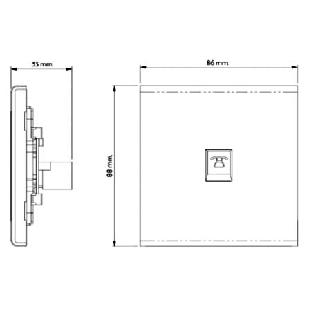 เต้ารับโทรศัพท์ SAHN 6P/4C D17-WHM สีขาวด้าน_4