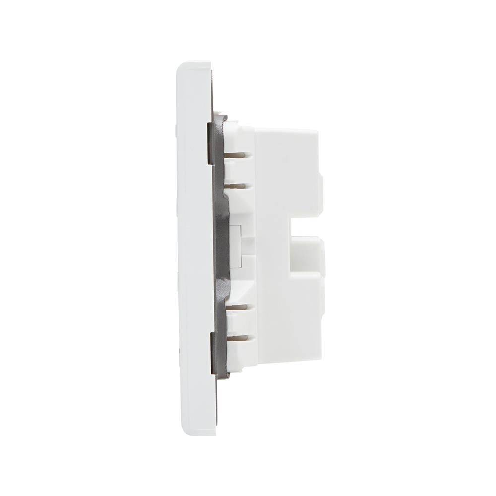 เต้ารับโทรศัพท์และคอมพิวเตอร์ SAHN 6P/6C D19-WHM  สีขาวด้าน