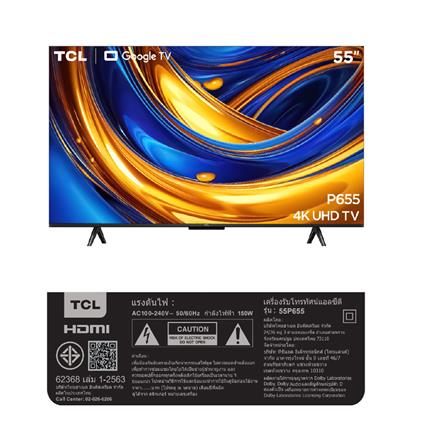 ทีวีแอลอีดี 55 นิ้ว TCL (4K, LED, GOOGLE TV) 55P655_6