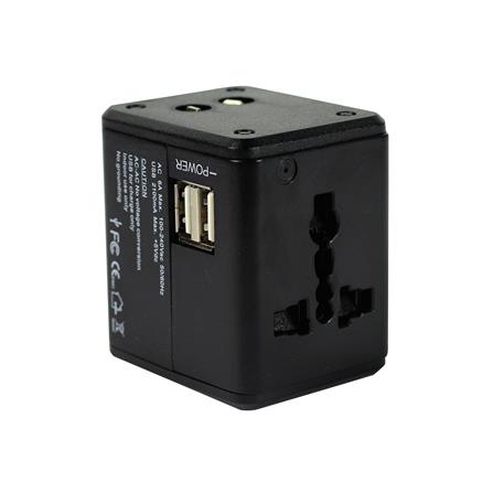 ปลั๊กแปลง 4 IN 1 UNIVERSAL 2 USB A TOSHINO DE206 สีขาว_0