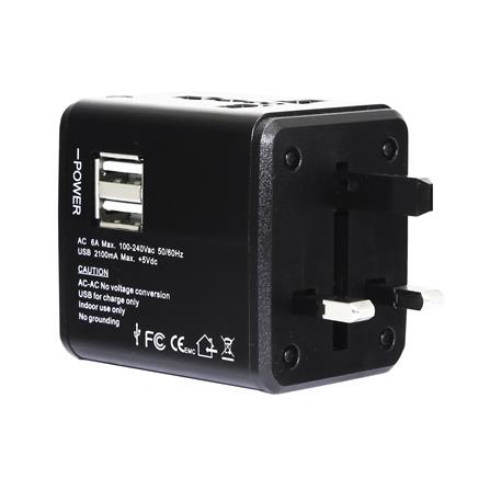 ปลั๊กแปลง 4 IN 1 UNIVERSAL 2 USB A TOSHINO DE206 สีขาว_3