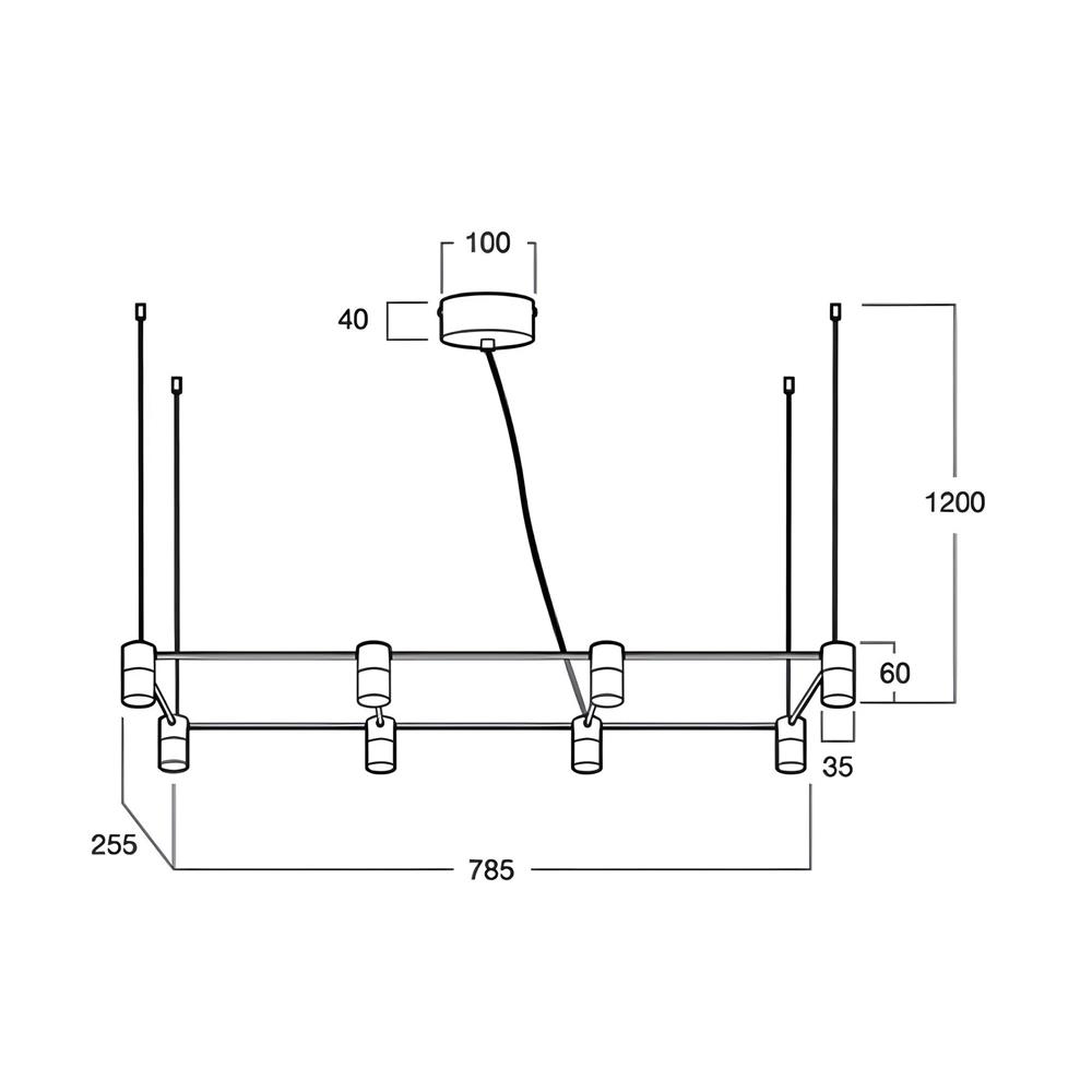 ไฟช่อ LED LUMAX 01-A0252 8 วัตต์ WARM WHITE สีดำ 8 หัว