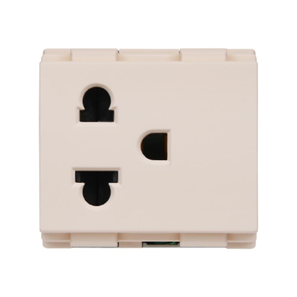 เต้ารับเดี่ยว 3 ขา มีกราวด์ HACO W8416V สีทู๊ป