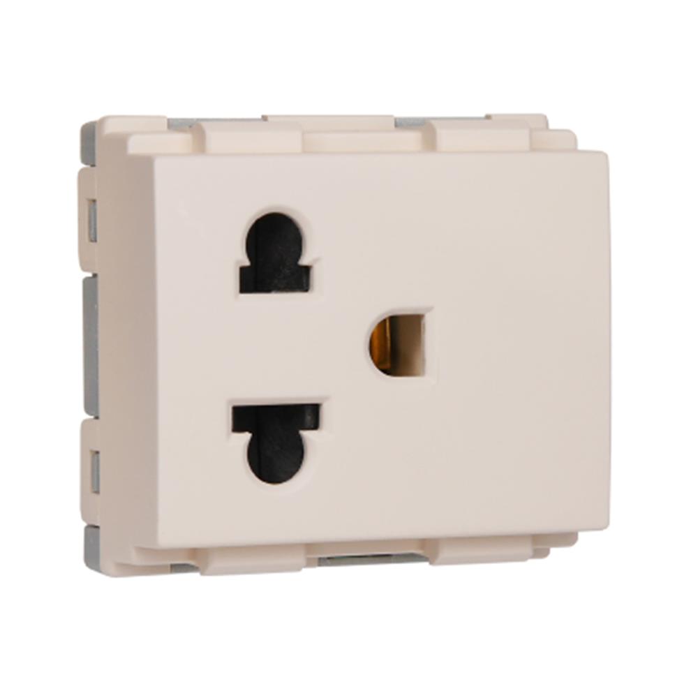 เต้ารับเดี่ยว 3 ขา มีกราวด์ HACO W8416V สีทู๊ป