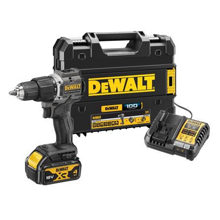 สว่านกระแทกไร้สาย (พร้อมแบตเตอรี่) DEWALT DCD100M1T 18 โวลต์ 4 AH_0