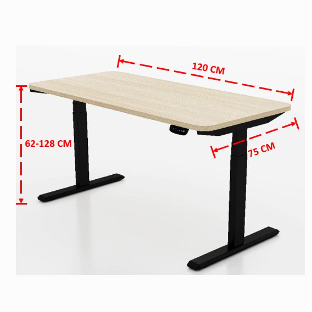โต๊ะปรับระดับไฟฟ้า WORKSCAPE WDH-0009R 120 ซม. สีลาเต้/ดำ