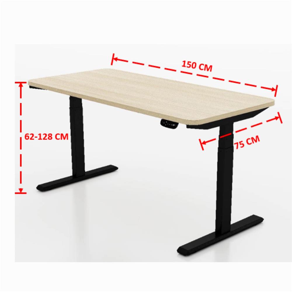 โต๊ะปรับระดับไฟฟ้า WORKSCAPE WDH-0010R 150 ซม. สีลาเต้/ดำ