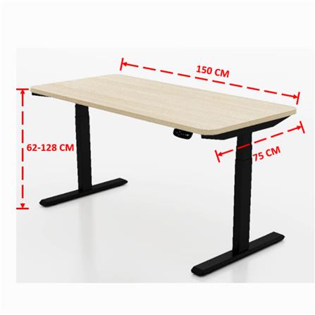 โต๊ะปรับระดับไฟฟ้า WORKSCAPE WDH-0010R 150 ซม. สีลาเต้/ดำ_3