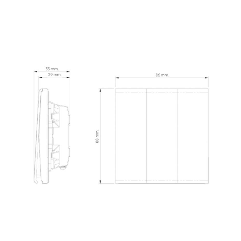 ชุดสวิตซ์ 2 ทาง 3 ช่อง SAHN D032-WHM สีขาวด้าน