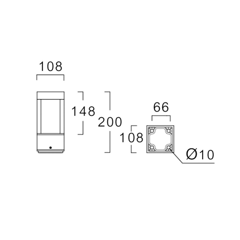 ไฟหัวเสา LED L&E 9P-A0230 6 วัตต์ WARM WHITE สีดำ