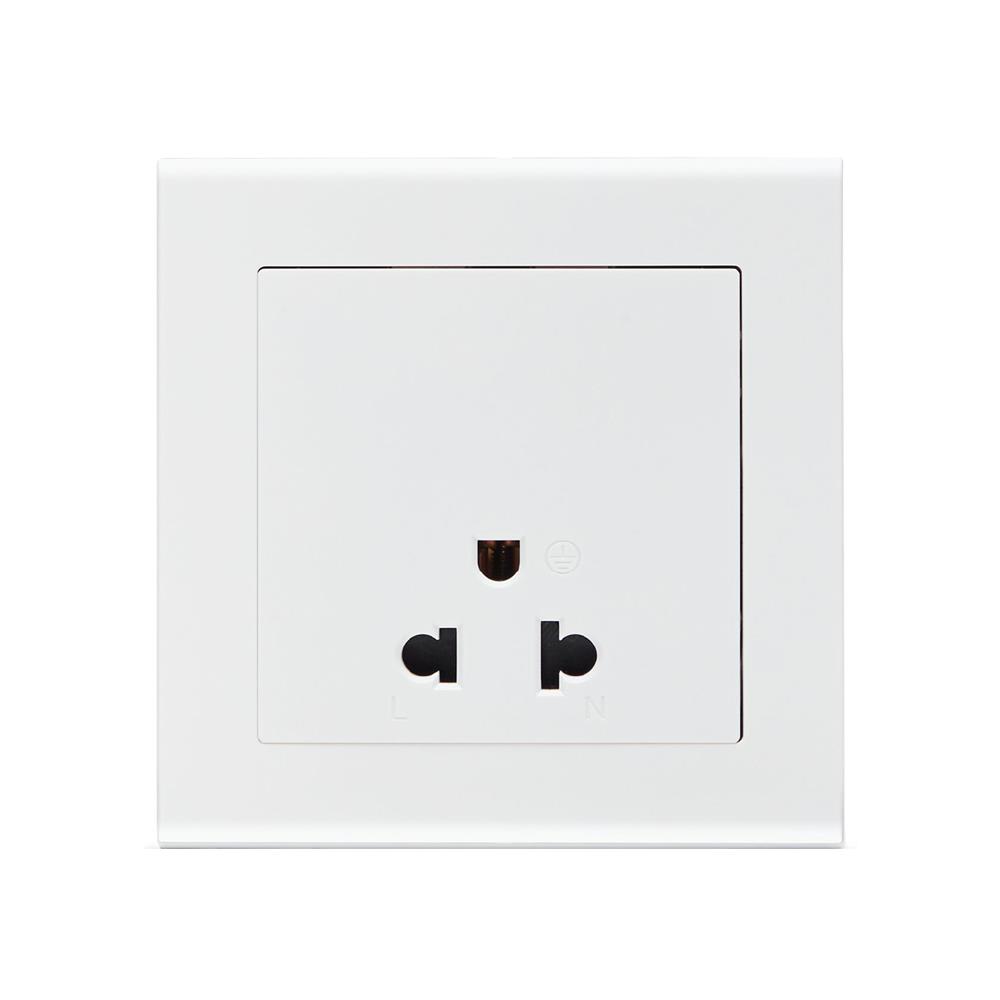 ชุดเต้ารับเดี่ยว 3 ขา SAHN D10L-WHM สีขาวด้าน_1