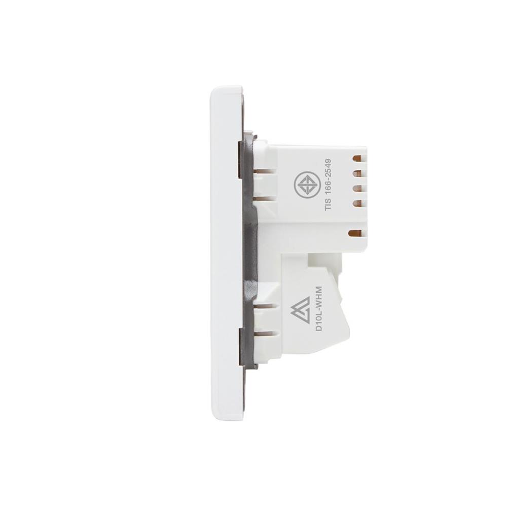 ชุดเต้ารับเดี่ยว 3 ขา SAHN D10L-WHM สีขาวด้าน