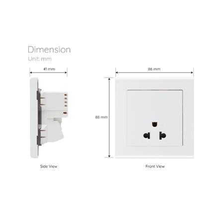 ชุดเต้ารับเดี่ยว 3 ขา SAHN D10L-WHM สีขาวด้าน_3
