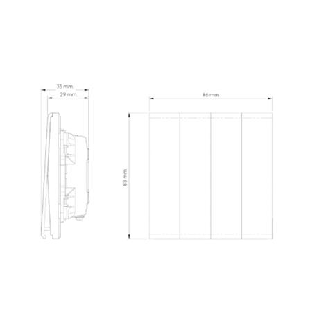 ชุดสวิตซ์ 2 ทาง 4 ช่อง SAHN D042-WHM สีขาวด้าน_3