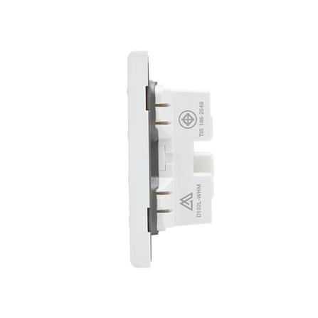 ชุดเต้ารับคู่ 3 ขา 2 ช่อง SAHN D102L-WHM สีขาวด้าน_2