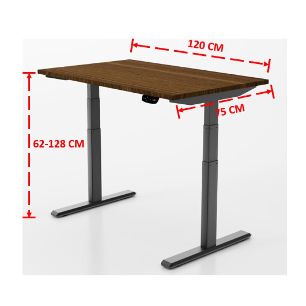 โต๊ะปรับระดับไฟฟ้า WORKSCAPE WDH-00009 120 ซม. สีโมดิโอ๊ค/ดำ