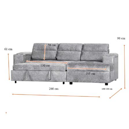 โซฟาเบด AS FURNITURE BICHONG LCGYU39 สีเทาอ่อน_9