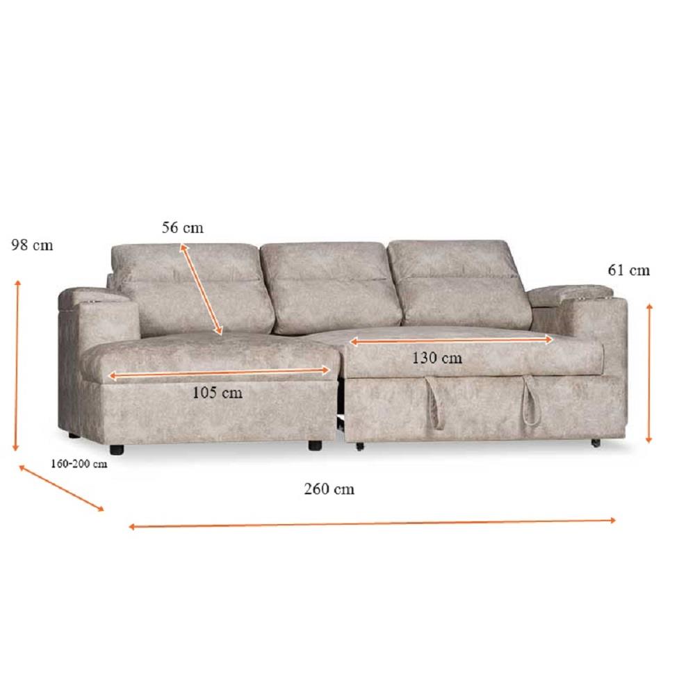 โซฟาเบด AS FURNITURE BICHONG RCCRU36 สีครีม