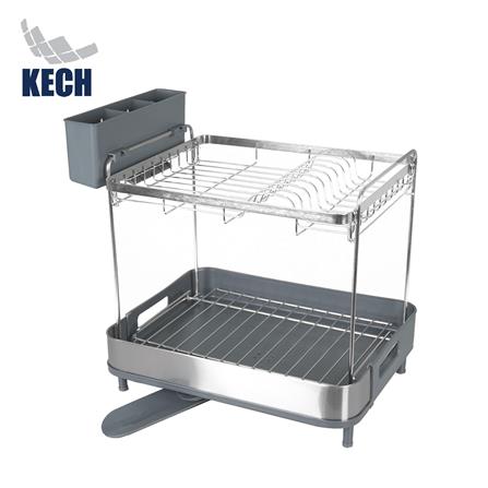 ชั้นคว่ำจานและแก้วสเตนเลส 2 ชั้น KECH METAL_0