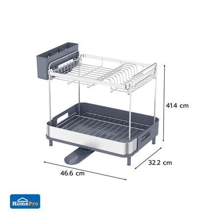 ชั้นคว่ำจานและแก้วสเตนเลส 2 ชั้น KECH METAL_8