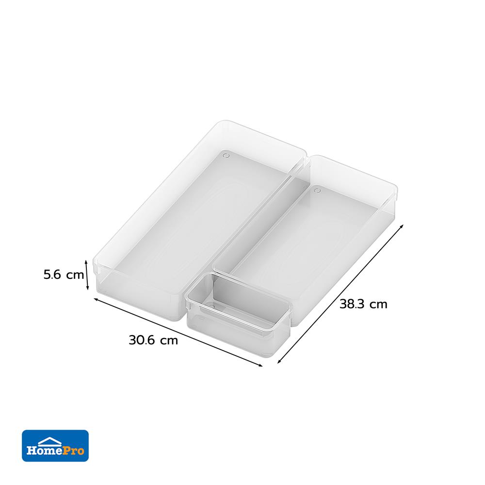 ถาดเก็บของในลิ้นชัก KECH WINK SET4 3 ชิ้น สีใส