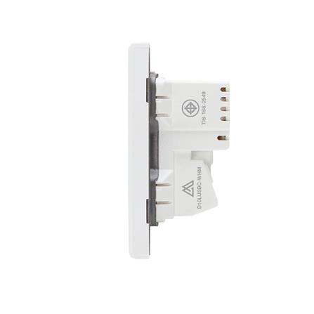 ชุดเต้ารับเดี่ยว 3 ขา พร้อม USB และ TYPE-C SAHN D10LUSBC-WHM สีขาวด้าน_2