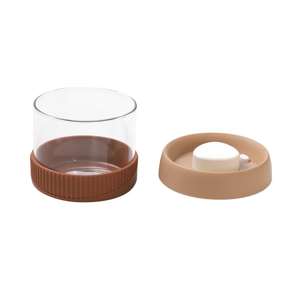 ขวดโหลแก้วฝาดึง KECH SPACE 0.45 ลิตร สีน้ำตาล