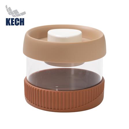 ขวดโหลแก้วฝาดึง KECH SPACE 0.45 ลิตร สีน้ำตาล_0