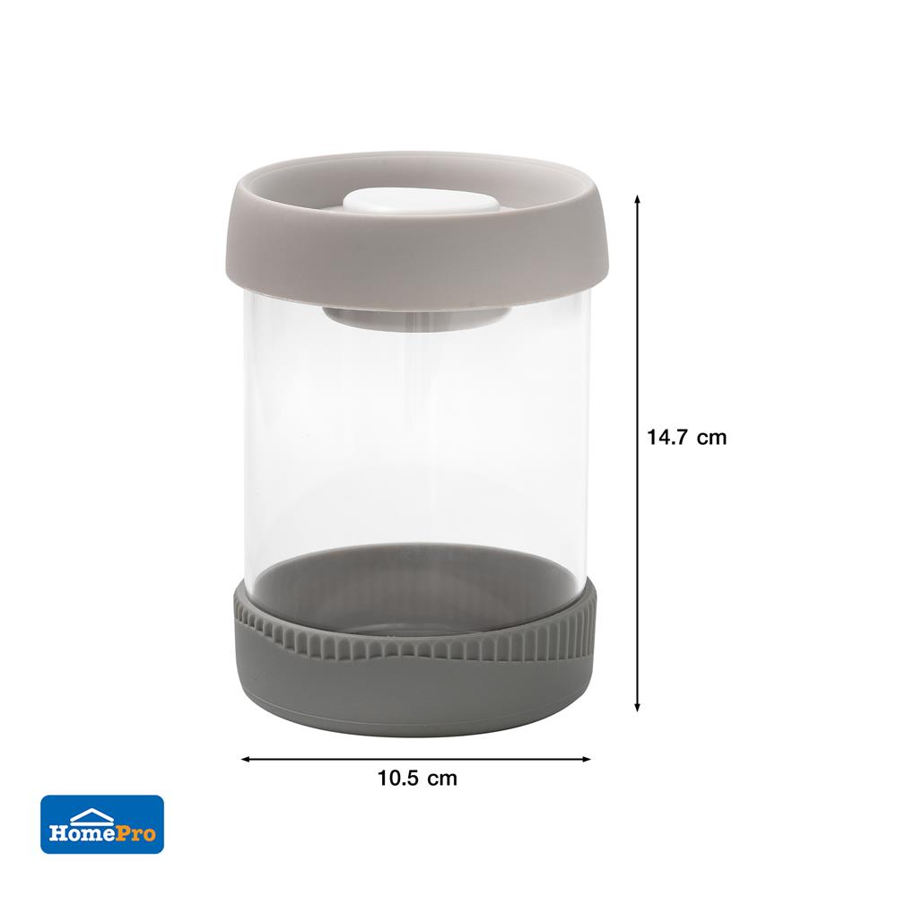 ขวดโหลแก้วฝาดึง KECH SPACE 0.8 ลิตร สีเทา