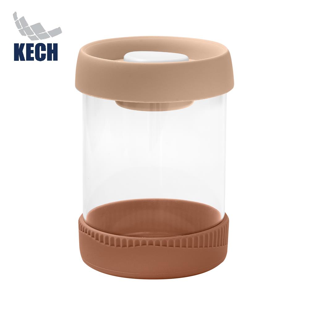 ขวดโหลแก้วฝาดึง KECH SPACE 0.8 ลิตร สีน้ำตาล