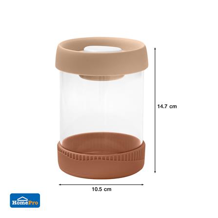 ขวดโหลแก้วฝาดึง KECH SPACE 0.8 ลิตร สีน้ำตาล_3