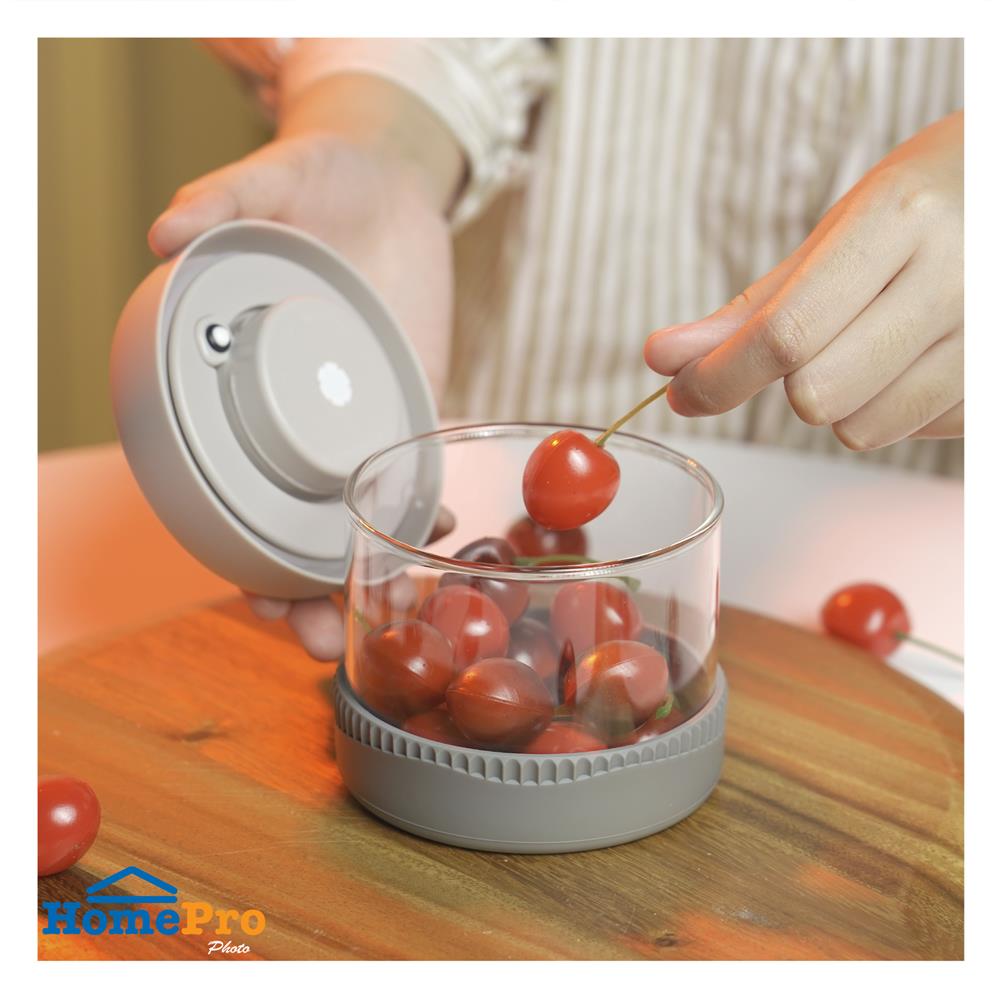 ขวดโหลแก้วฝาดึง KECH SPACE 0.45 ลิตร สีเทา