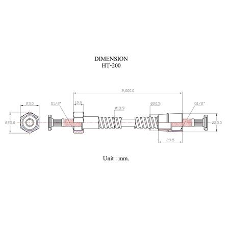 สายฝักบัวสเตนเลส HANG HT-200 200 ซม._1