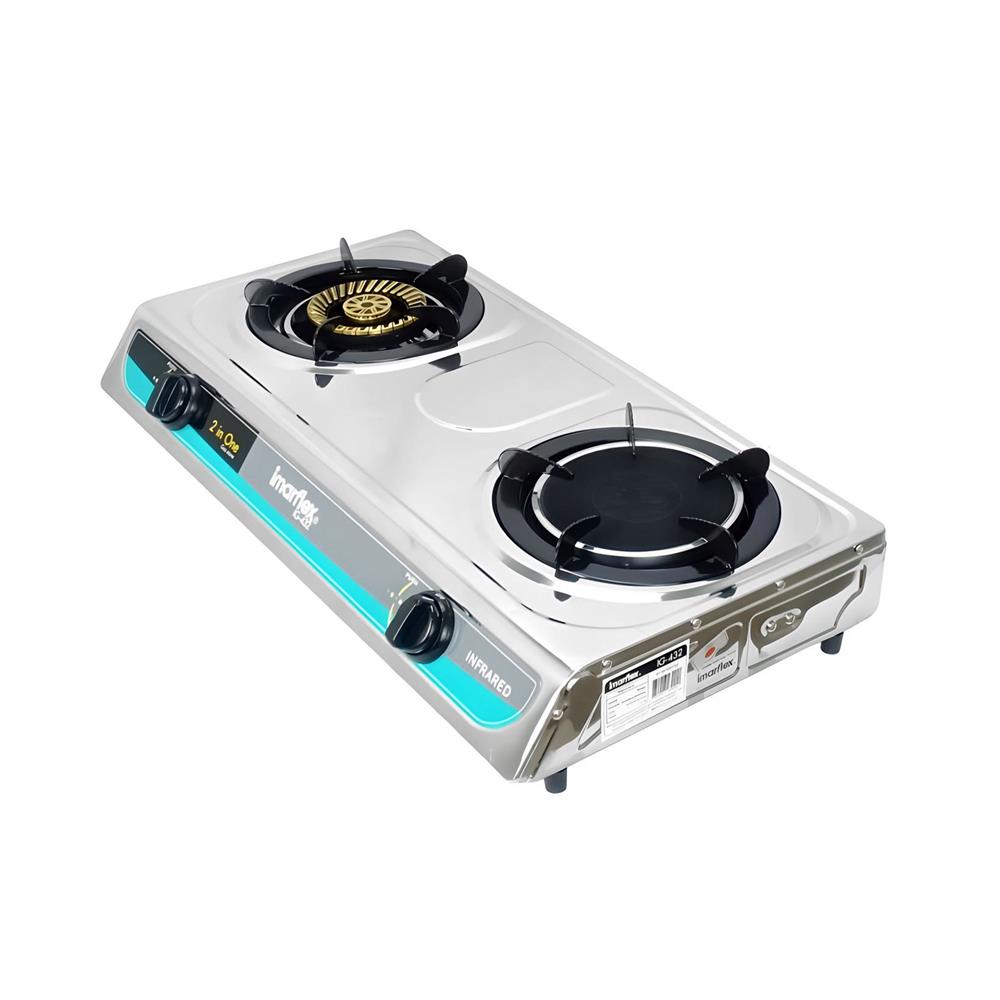 เตาแก๊สตั้งโต๊ะ 2 หัวแก๊ส IMARFLEX IG-432