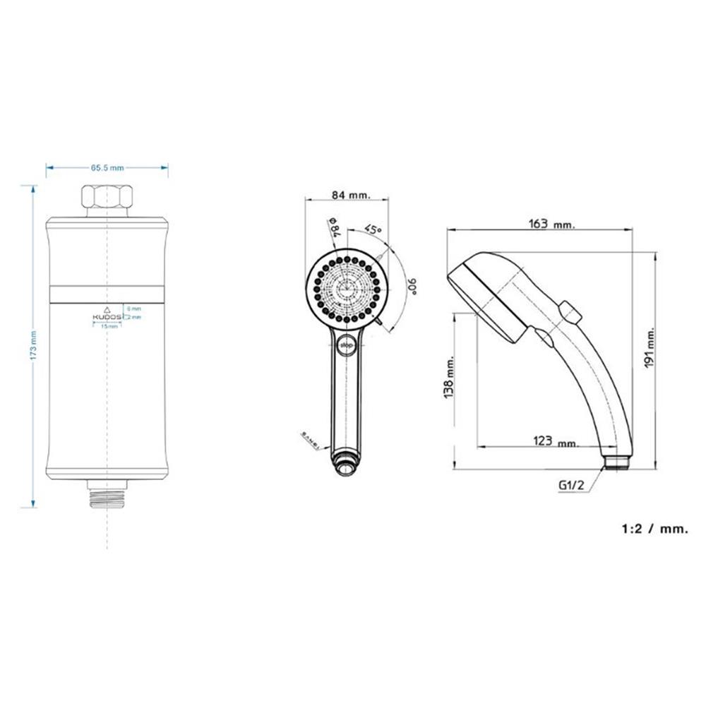 ฝักบัวเฉพาะหัวพร้อมฟิลเตอร์ KUDOS MIST&MISSU