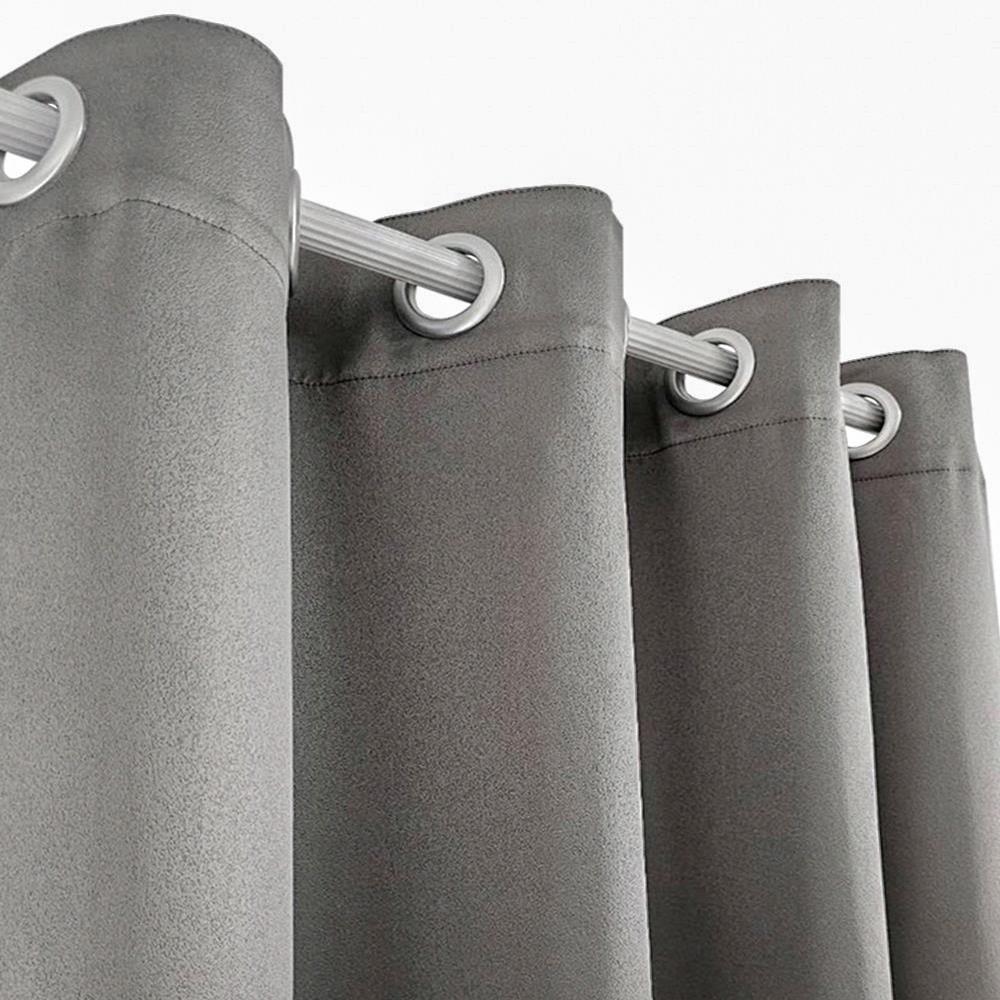 ผ้าม่าน EYELET HOME LIVING STYLE MALINE UV 140X220 ซม. สีเทา