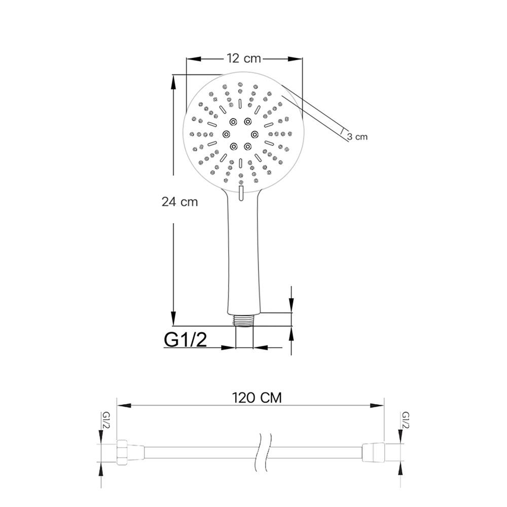ชุดฝักบัวสายอ่อน 3 ระดับ DONMARK GL-3713 สีขาว